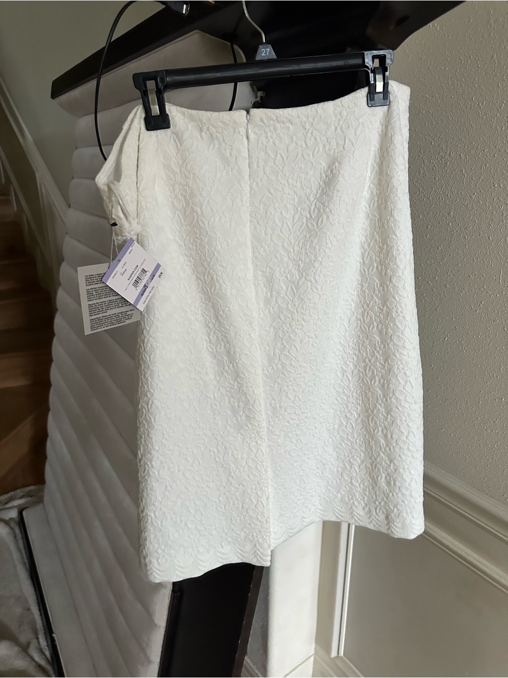 Kasper White Textured Pencil Skirt